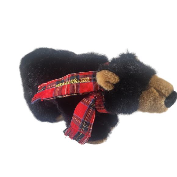 Steiff Teddy Bear Black Plaid Scarf  # 673054 Collectible Eddie Bauer 2009 - Picture 2 of 16